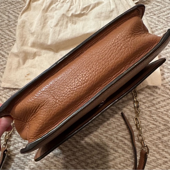 Tory Burch Brown Leather All T Crossbody Bag - Picture 9 of 11